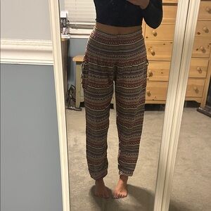 Multicolor Patterned Women's Pants